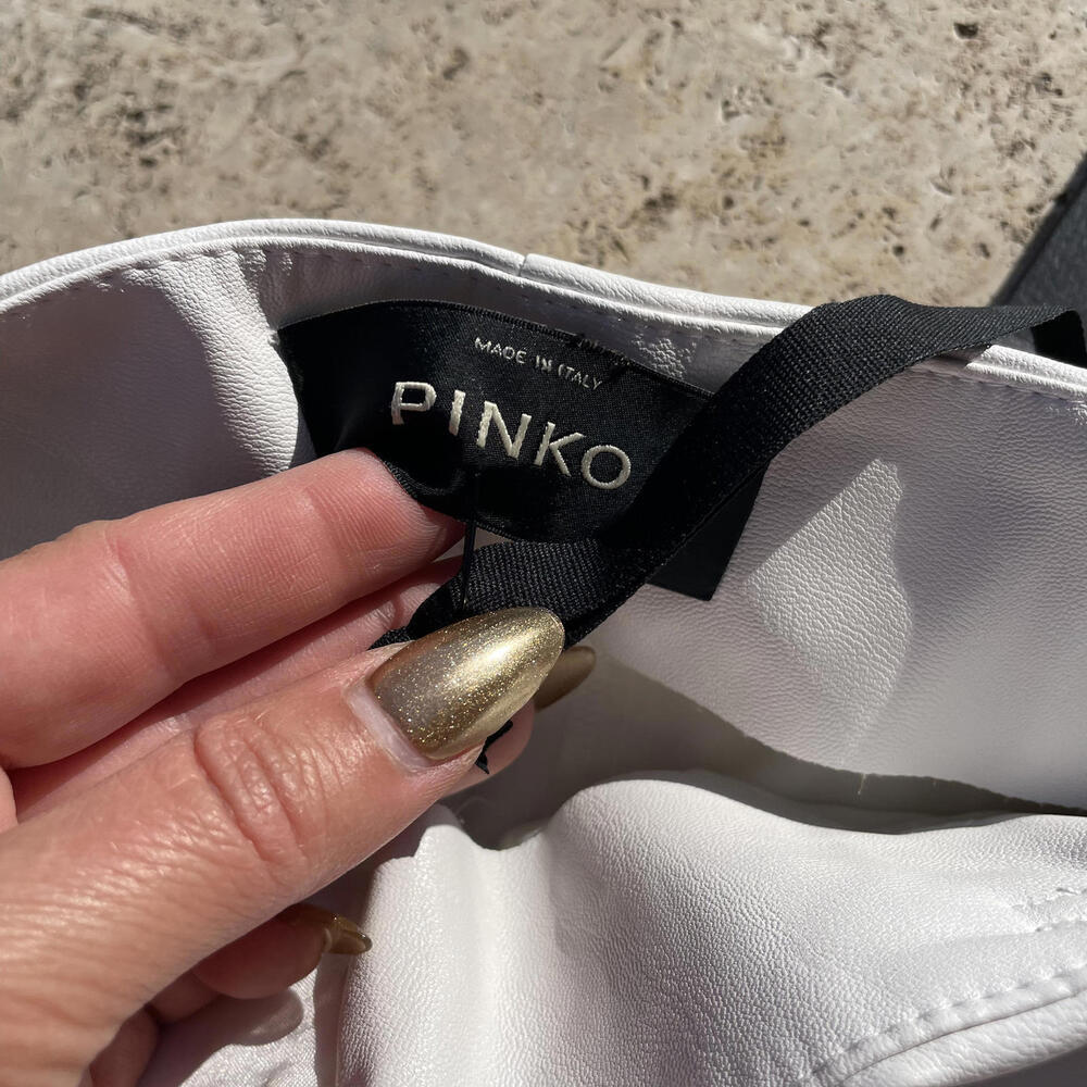 PINKO White Vegan Leather Trousers by Pinko - Size 38 NWT - Picture 3 of 6